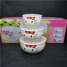 鑫盛礼品，陶瓷保鲜碗，可爱卡通图,清新漂亮