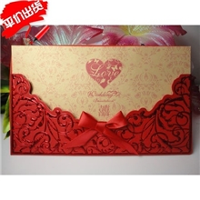 结婚请帖婚庆请柬婚礼喜帖邀请函创意欧式蝴蝶结厂家直销