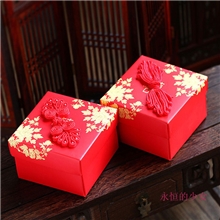 繁华似锦玫瑰方形喜糖盒盘扣婚糖盒庆用品包装盒