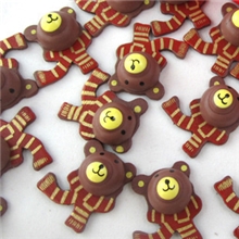 厂家直销个性喜糖盒配件批发木质小熊咖啡熊木头熊喜糖盒配件