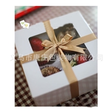 韩国烘焙.4格天窗CUPCAKE马芬杯子蛋糕盒.手提西点盒(带托)批发