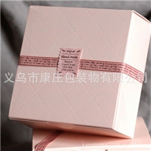 【烘焙包装】粉色隐形菱格子西点盒包装盒饼干盒