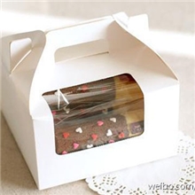 烘焙包装杯子蛋糕马芬盒麦芬盒白色开窗手提西点盒