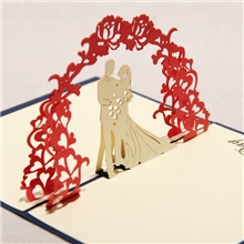 厂家直销礼道创意3D立体甜蜜的婚礼手工定制祝福卡婚礼请柬