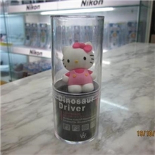 圆形塑料盒水晶圆柱盒透明塑料盒U盘包装盒卡通U盘包装盒