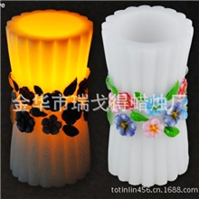 彩绘工艺品LED无烟蜡烛，厂家批发（石蜡材质，安全，环保）
