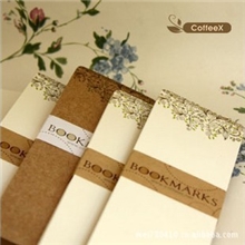 [咖啡香]创意空白书签新芽无标志DIY圆角带孔24张入