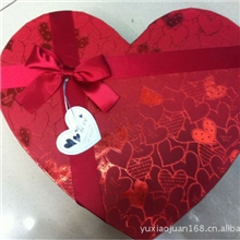 厂家批发新款情人节大红色心型印爱心装27粒巧克力包装盒礼品盒