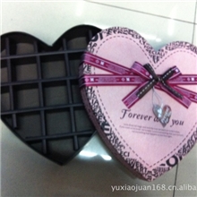 供应新款情人节心型带蝴蝶结粉色16粒巧克力包装盒礼品盒厂家批发