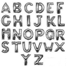 经销供应文进口银色字母铝膜气球铝膜字母组合A-Z任选