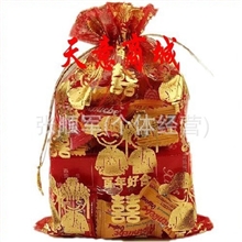 厂家供应13*18喜糖纱袋束口袋婚庆用品年好合纱袋糖果袋