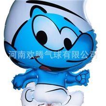 新款氢气球批发铝膜气球氦气球儿童玩具卡通造型气球尖头蓝精灵