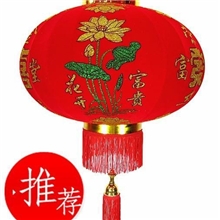新款大红灯笼植绒布灯笼喜庆春节灯笼植绒布花开富贵灯笼