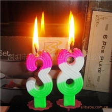 厂家批发供应台湾彩虹数字蜡烛