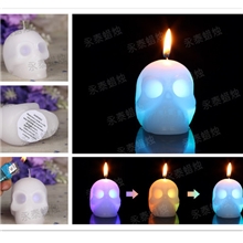 LED骷髅头创意蜡烛灯发光无味节庆照明网店电子创意蜡烛