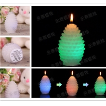 圣诞节LED松果型蜡烛七彩浪漫个性创意蜡烛灯表白求爱派对照明