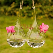 透明玻璃花瓶悬挂式创意水滴型水培花瓶插花工艺品欧式家居装饰