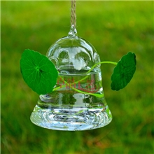 可摆可挂钟形玻璃花瓶透明创意吊挂水培花器大号欧式时尚装饰品