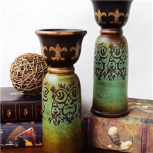 易统家居陶瓷烛台摆件一对欧式复古巴洛克风格家居装饰品