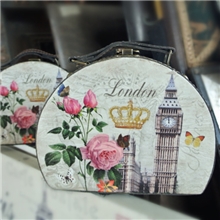 易统仿古家居田园风复古小手提箱子化妆品收纳盒桌面摆件工艺品