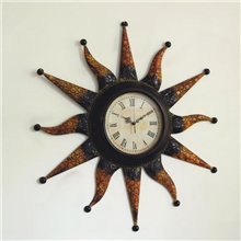 易统家居铁艺挂钟门厅挂钟巴洛克复古风情壁饰大号铁艺做旧