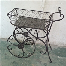 欧式复古做旧植物种植铁艺花架花几置物架花园手推车花篮