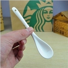 ZAKKA杂货小白色勺陶瓷勺子咖啡勺搅拌赠品勺景德镇一级品勺