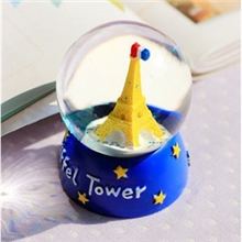日式zakka创意彩色埃菲尔铁塔迷你树脂摆件水晶球SZ2013078