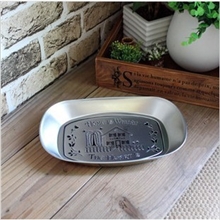 zakka杂货银色复古铁盘糖果盆水果盆铁皮盆船型铁盘两款入