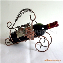 原创设计铁线工艺品012欧式时尚酒架手提款金属葡萄酒架