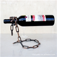 热销千件金属工艺品023神奇创意立体悬浮铁链酒架三款可选