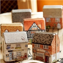 zakka杂货luckshop迷你全彩绘小房子铁盒收纳盒首饰盒热销