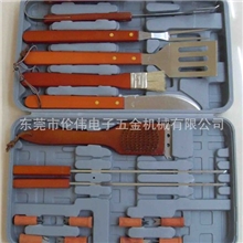 供应-BBQ烧烤套装木柄烧烤组合工具不锈钢烧烤用具