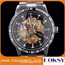 MCE新款热销黑圈不锈钢带中圈罗马字镂空全自动男士机械手表