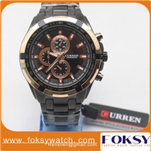 CURREN卡瑞恩钢带男士石英爆款手表三眼表批发代销8023