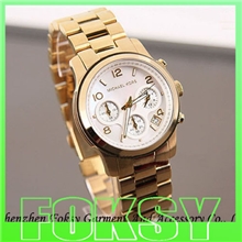 潮人手表michaelkorsmk手表带日历手表三色可选外贸爆款4色