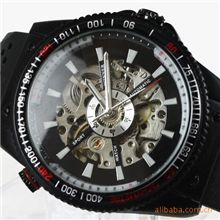 男士超级豪华全自动机械表外贸表镂空背透时尚运动表A374