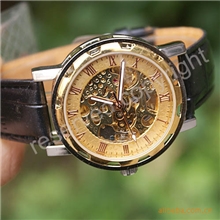 男士豪华手表半自动机械表镀金手表高档礼品表钟表批发A365