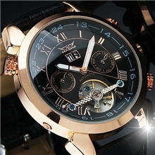 2013盛世品牌手表JARAGAR全自动机械表陀飞轮双日历腕表男士手表