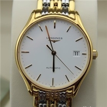 Longines律雅L4.760.2.12.7镀金自动机械男表/白盘间金