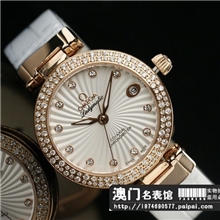 防水欧米加鸟巢系列自动机械表女士手表（白面）放射纹表盘