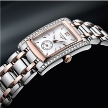 品牌手表黛绰维纳系列手表超薄方型石英女表L5.155.4.16.6