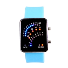 动漫周边创意LED扇形二代手表LED蓝光手表广州厂家批发一件代发