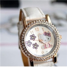 可爱HELLOKITTY手表皮革学生手表