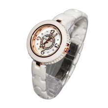 火拼爆款女表品白色陶瓷时装表韩国时尚女水表女士陶瓷手表批发