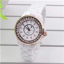 2013新款陶瓷手表潮流时尚女款手表防水陶瓷时装表水钻表批发