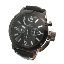 2013时尚运动手表正品V6男款大表盘皮革带批发日本芯