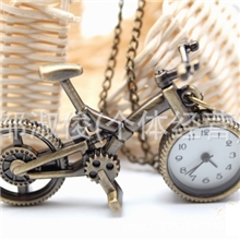 【爆款】创意怀表小单车个性项链表复古怀表批发厂家直销怀表