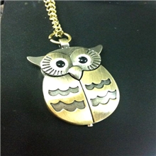 复古猫头鹰怀表毛衣挂件表猫头鹰挂表钥匙扣表装饰表双纹张翅鹰