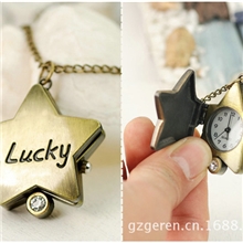双十二备货|卡通女士石英复古长款项链怀表原厂直销123o创意饰品